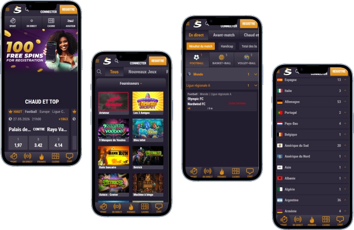 SpinKings24 Casino version mobile avec accueil, machines à sous, paris en direct et ligues sportives